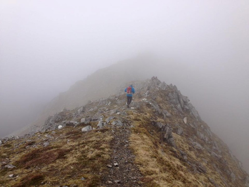 on the ridge towards Sgurr a Choire Ghairbh. Photo by Paul Stock
